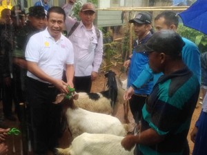 Mentan Bagikan 50 Ekor Ayam ke 40 KK di Cianjur