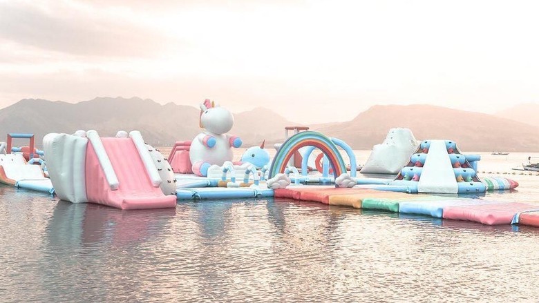 Wahana terapung bertema Unicorn di Filipina (@inflatableisland/Instagram) Wahana terapung bertema Unicorn di Filipina (@inflatableisland/Instagram)