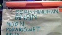 Kayak merk minuman baru ya? Padahal tulisannya saja yang salah.  Foto: Istimewa