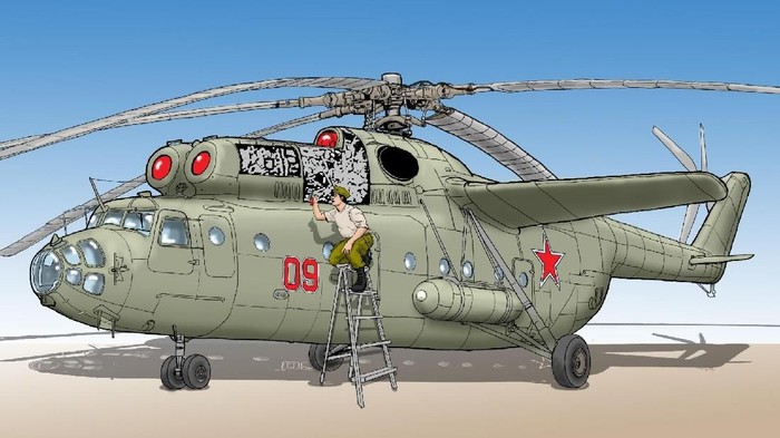 teknisi TNI AU untuk Mil Mi-6