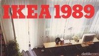 Di katalog IKEA tahun 1989, masih tampak TV tabung menghiasi di ruang keluarga. Pinterest/Istimewa.