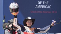 Ini merupakan kemenangan keenam Marquez dalam enam balapan yang sudah digelar di Austin. Foto: Getty Images