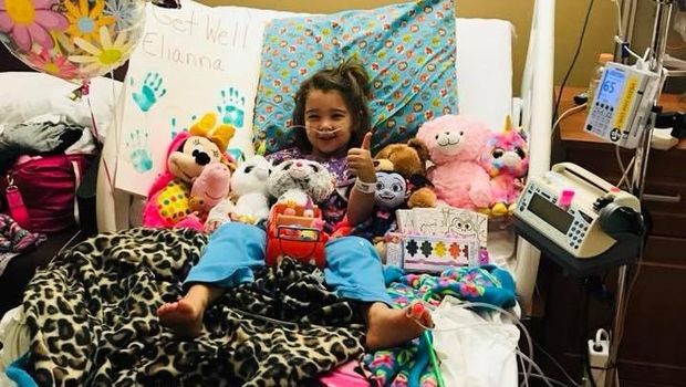 Hidup Elianna bergantung pada selang oksigen agar paru-parunya berfungsi.