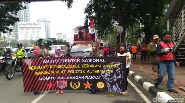 Aksi massa demo jelang May Day