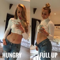 Chessie melakukannya dengan cara yang lucu tapi realistis. Seperti saat ia mengungkap bahwa perutnya yang rata akan berubah menjadi buncit saat kenyang. Foto: Instagram Chessie King