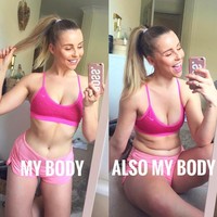 Atau perutnya yang terlihat datar bisa juga jadi berlipat. Terkadang tubuh seksi memang hanya masalah angle foto dan postur tubuh. Foto: Instagram Chessie King