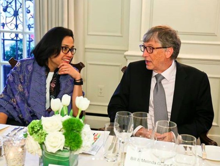 Sri Mulyani bertemu Bill Gates. Foto: Instagram Sri Mulyani bertemu Bill Gates. Foto: Instagram