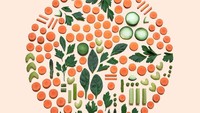 Lagi-lagi sayuran dan pola bentuk lingkaran. Salad in a circle, tulis Meyer sebagai keterangan fotonya. Foto: Instagram kmsalvagedesign