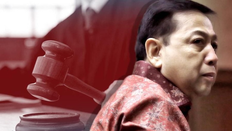 Divonis 15 Tahun Penjara, Novanto Lesu, Istrinya Menahan Tangis Divonis 15 Tahun Penjara, Novanto Lesu, Istrinya Menahan Tangis