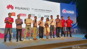 Suasana peluncuran Huawei Nova 2 Lite oleh para petinggi Huawei di Jakarta. Foto: Muhammad Alif Goenawan/detikinet