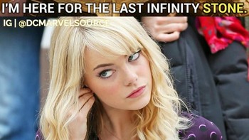  Tujuan utama Thanos ke Bumi adalah untuk mencari infinity stone, yang ternyata merupakan Emma Stone. Foto: istimewa