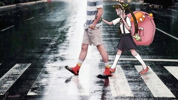 Menyebrang jalan dengan oppa Korea. Foto: instagram.com/futurikon.wizardians/