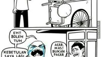 Kayaknya yang beli salah fokus ya. Abangnya nanya pakai acar nggak, bukan pacar.Foto: Istimewa