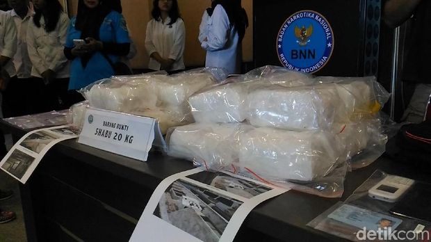  BNN menggagalkan penyelundupan 20 kg sabu yang berasal dari Malaysia, Kamis (26/4/2018)