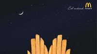 Ini adalah iklan McD versi Idul Fitri lewat susunan kentang goreng seperti bentuk tangan yang sedang ditengadahkan saat salat. Istimewa/Boredpanda.