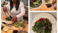 Nah ini dia salad microgreens buatan Oprah. Ia hanya menambahkan minyak zaitun ke dalamnya. Foto: Instagram oprah