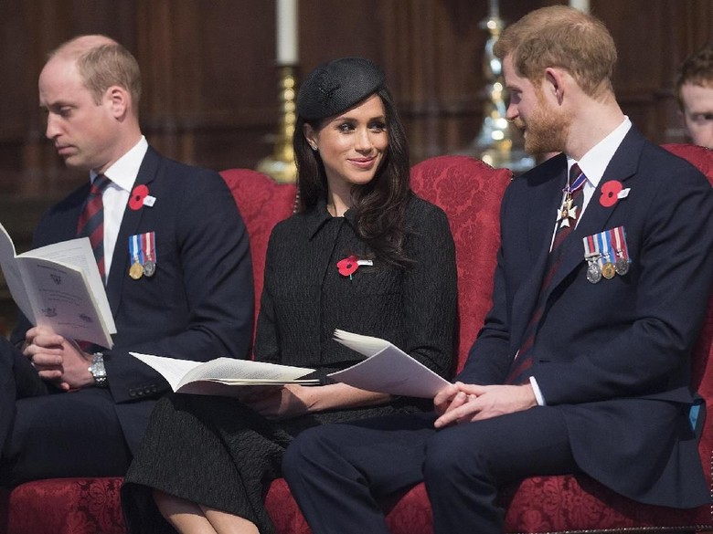 Pangeran William, Meghan Markle dan Pangeran Harry. Foto: Dok. Getty Images Pangeran William, Meghan Markle dan Pangeran Harry. Foto: Dok. Getty Images
