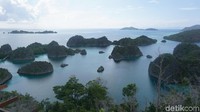 Raja Ampat terdiri atas berbagai gugusan pulau batu karst. Pulau besarnya sendiri ada 4 (Shinta/detikTravel)