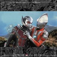 Nggak ada yang nyangka kalau Ant Man dan Ultra Man ternyata teman akrab. Foto: Instagram/@nightfury_artwork