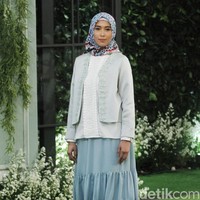 Koleksi Lebaran 2018 dari label hijab Mandjha Ivan Gunawan yang dipamerkan dalam fashion show di Suasana Restaurant, Aston Kuningan, Rabu, [25/4/2018]. [Foto: Mohammad Abduh/Wolipop]