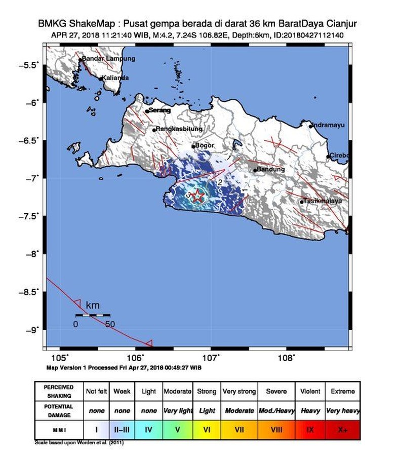 Gempa 4,2 SR Guncang Cianjur-Sukabumi Gempa 4,2 SR Guncang Cianjur-Sukabumi