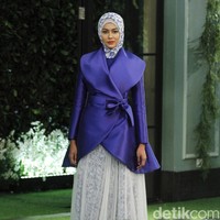 Koleksi Lebaran 2018 dari label hijab Mandjha Ivan Gunawan yang dipamerkan dalam fashion show di Suasana Restaurant, Aston Kuningan, Rabu, [25/4/2018]. [Foto: Mohammad Abduh/Wolipop]