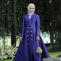 Koleksi Lebaran 2018 dari label hijab Mandjha Ivan Gunawan yang dipamerkan dalam fashion show di Suasana Restaurant, Aston Kuningan, Rabu, [25/4/2018]. [Foto: Mohammad Abduh/Wolipop]