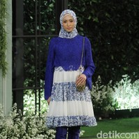 Koleksi Lebaran 2018 dari label hijab Mandjha Ivan Gunawan yang dipamerkan dalam fashion show di Suasana Restaurant, Aston Kuningan, Rabu, [25/4/2018]. [Foto: Mohammad Abduh/Wolipop]