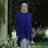 Koleksi Lebaran 2018 dari label hijab Mandjha Ivan Gunawan yang dipamerkan dalam fashion show di Suasana Restaurant, Aston Kuningan, Rabu, [25/4/2018]. [Foto: Mohammad Abduh/Wolipop]