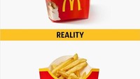 Yang suka makan kentang goreng fast food pasti setuju dengan meme berikut. Kentangnya lebih sedikit dan disajikan berantakan. Foto: Istimewa