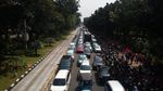 Penampakan Macet di Jalan Merdeka Barat Efek Kegiatan di Monas