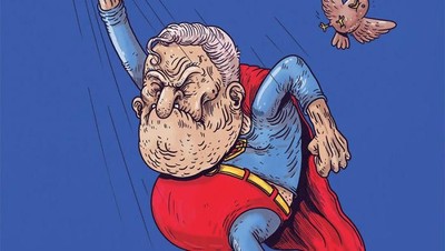 Ilustrasi Kocak Saat Superhero Menua