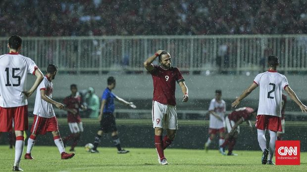 Spasojevic gagal menyelamatkan Timnas Indonesia dari kekalahan saat melawan Bahrain.