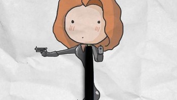 Black Widow, menggunakan pulpen sebagai tubuhnya. (Foto: Nguyen Quang Huy)