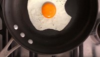 Karyanya ini diberi judul iEgg. Sepertinya ini salah satu saingan iPhone, ya. Kalau Apple punya logo apel yang tergigit, pria ini punya telur ceplok yang tergigit dengan bentuk menyerupai apel. Foto: @the_eggshibit
