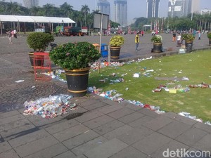 UPK Monas: Sampah Sisa Acara Sembako Lebih Banyak dari Lebaran