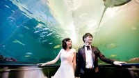 Eskalator di dalam air. Pengunjung akan dimanjakan dengan eskalator ini saat menyusuri akuarium taman laut Hualien Farglory Taiwan. Istimewa/oddee.com