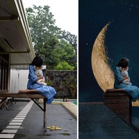 Bukan di studio, Katrina cuma melakukannya di sekitar rumah. Foto: Boredpanda