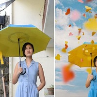 Dalam foto-fotonya, Katrina pun sering bermain dengan properti lain seperti payung atau buku. Foto: Boredpanda