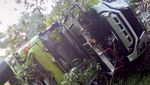 Truk yang Bawa Xpander dan Pajero Sport Terguling, Ini Kondisinya