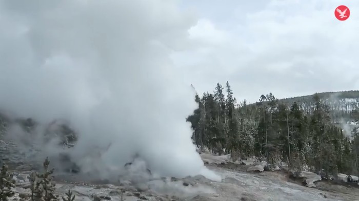 geiser di yellowstone national park amerika serikat erupsi