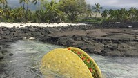 Gambar taconya terlihat nyata. Air yang tenang bisa dibuat seolah benar-benar ada benda yang masuk ke dalam sungai. Foto: Instagram @brockdavis