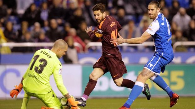 Lionel Messi menjadi top skor sementara Liga Spanyol dengan 32 gol.