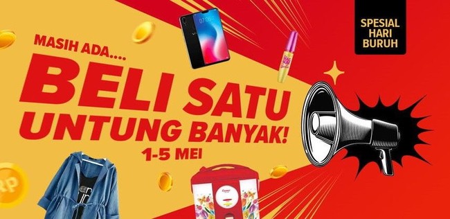 E-commerce lain yang menggelar diskon buruh 2018 adalah Lazada. Situs belanja tersebut memberikan potongan harga yang tidak kalah menarik yakni hingga 70%. Bukan hanya diskon, adapun promo khusus dengan bank-bank tertentu yang memberikan potongan hingga Rp 100 ribu. Penawaran menarik ini masih berlaku sampai 5 Mei 2018.Foto: Dok. Lazada.
