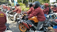 Honda CBR juga tidak absen dan turut hadir di acara May day 2018. Foto: Ruly Kurniawan/DetikOto