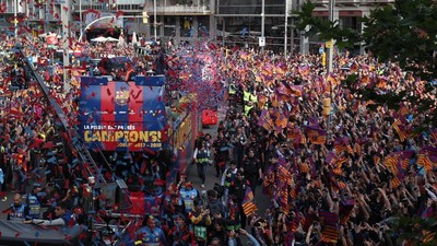 Foto: Kemeriahan Perayaan Gelar Barcelona