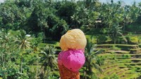 Memiliki hobi travelling, Melissa memiliki cara yang unik untuk mengabadikan foto dari setiap negara yang ia kunjungi. Yaitu dengan mengunggah foto makanan dengan latar belakang panorama dunia yang indah. Foto: Instagram @girleatworld