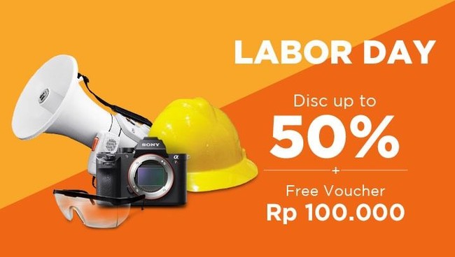 Diskon hari buruh pun diberikan oleh situs belanja Bhineka. Potongan harga hingga 50% diberikan pada sejumlah alat elektronik, alat musik, alat otomotif, hingga perkakas. Adapun ekstra diskon hingga Rp 150 ribu dengan syarat dan ketentuan yang berlaku. Foto: Dok. Bhineka