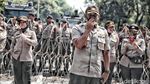 Aksi Polisi Jaga Demo Buruh
