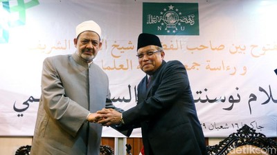 Suasana Hangat di Pertemuan Ketum PBNU dan Imam Besar Al-Azhar